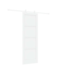 Porta scorrevole 73,5 x 211 cm Legno ingegnerizzato Bianco 2