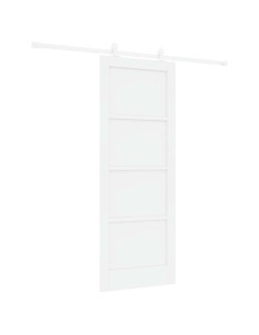 Porta scorrevole 78 x 202 cm Legno ingegnerizzato Bianco 2