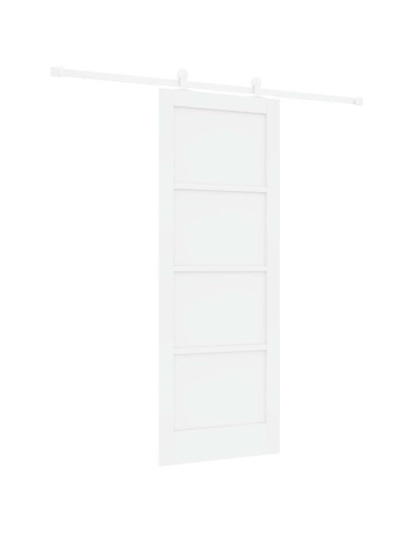 Porta scorrevole 78 x 202 cm Legno ingegnerizzato Bianco