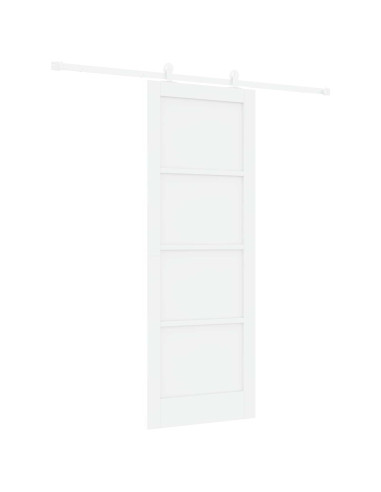 Porta scorrevole 78 x 211 cm Legno ingegnerizzato Bianco