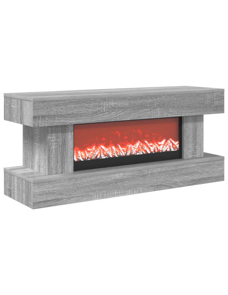 Caminetto elettrico Sonoma grigio 100 x 30 x 44 cm