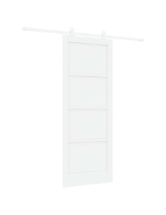 Porta scorrevole 83 x 211 cm Legno ingegnerizzato Bianco 2