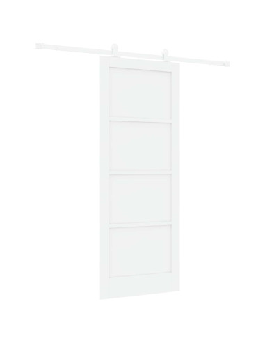 Porta scorrevole 83 x 211 cm Legno ingegnerizzato Bianco