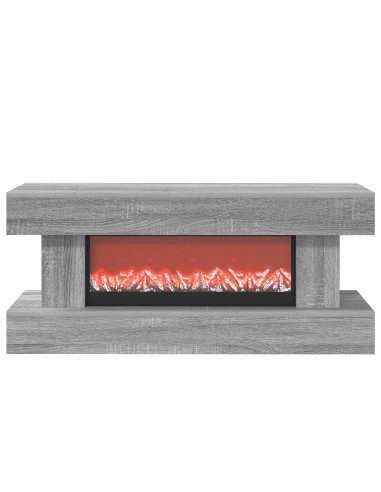 Caminetto elettrico Sonoma grigio 100 x 30 x 44 cm