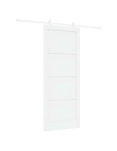 Porta scorrevole 86 x 211 cm Legno ingegnerizzato Bianco 2