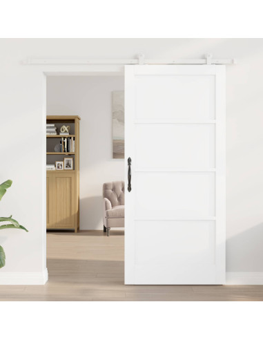 Porta scorrevole 93 x 202 cm Legno ingegnerizzato Bianco