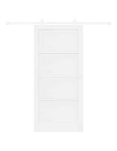 Porta scorrevole 93 x 202 cm Legno ingegnerizzato Bianco