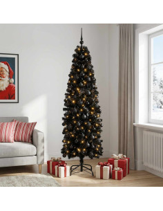 Albero di Natale Artificiale Slim con Palline 240 cm 300 LED