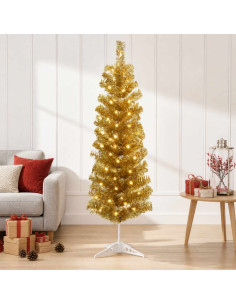 Albero di Natale Artificiale Sottile 150 cm 150 LED