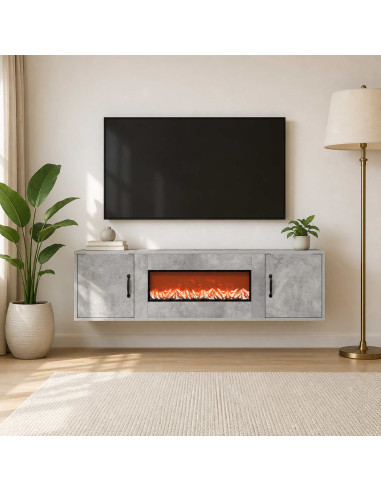 Caminetto elettrico Cemento 140,5 x 30 x 39 cm