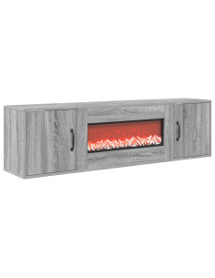 Caminetto elettrico Sonoma grigio 140,5 x 30 x 39 cm 2
