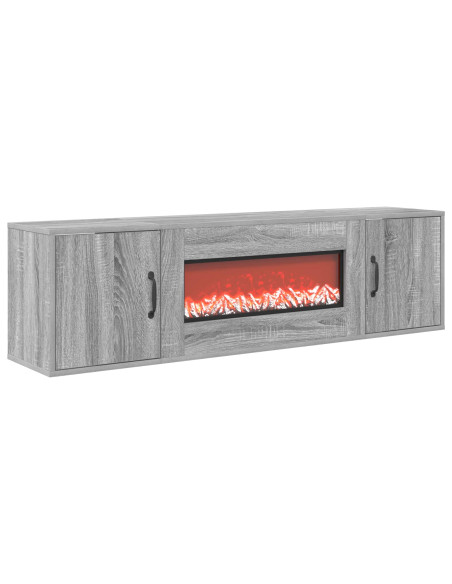 Caminetto elettrico Sonoma grigio 140,5 x 30 x 39 cm