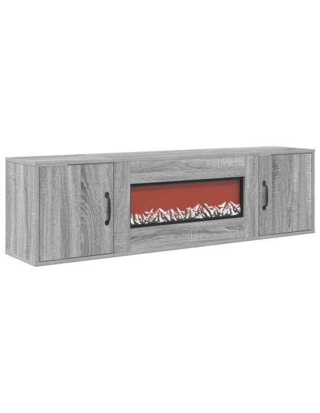 Caminetto elettrico Sonoma grigio 140,5 x 30 x 39 cm