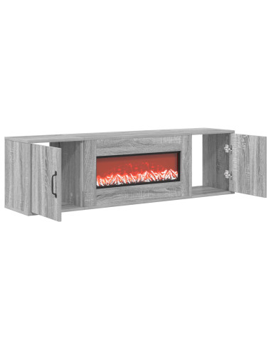 Caminetto elettrico Sonoma grigio 140,5 x 30 x 39 cm