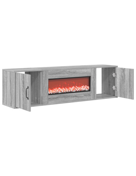 Caminetto elettrico Sonoma grigio 140,5 x 30 x 39 cm