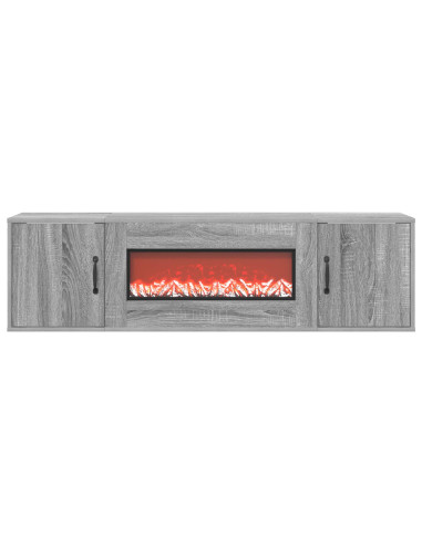 Caminetto elettrico Sonoma grigio 140,5 x 30 x 39 cm