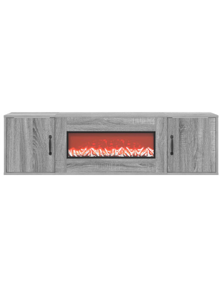 Caminetto elettrico Sonoma grigio 140,5 x 30 x 39 cm