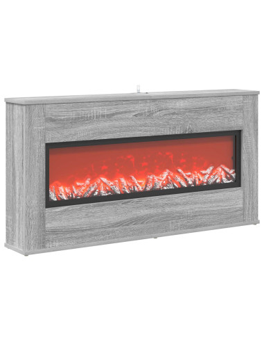 Caminetto elettrico Sonoma grigio 114 x 18 x 58,5 cm