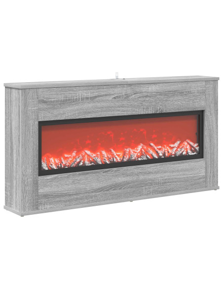 Caminetto elettrico Sonoma grigio 114 x 18 x 58,5 cm