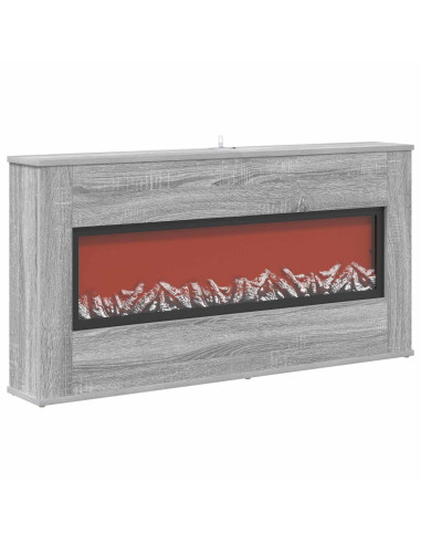 Caminetto elettrico Sonoma grigio 114 x 18 x 58,5 cm