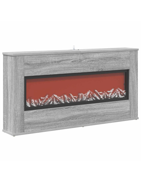 Caminetto elettrico Sonoma grigio 114 x 18 x 58,5 cm