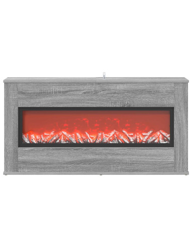 Caminetto elettrico Sonoma grigio 114 x 18 x 58,5 cm