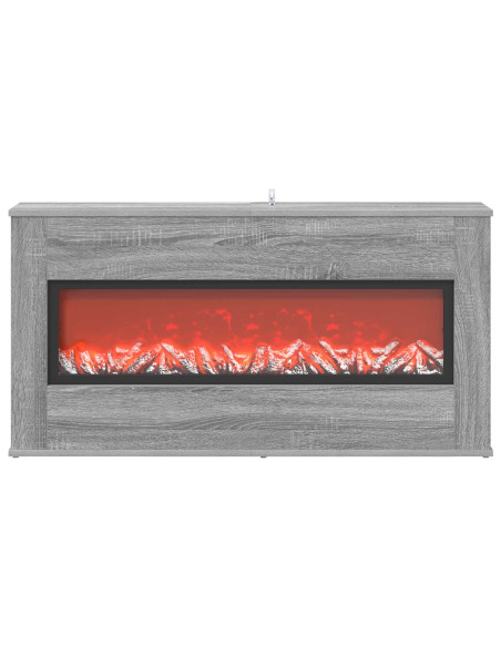 Caminetto elettrico Sonoma grigio 114 x 18 x 58,5 cm