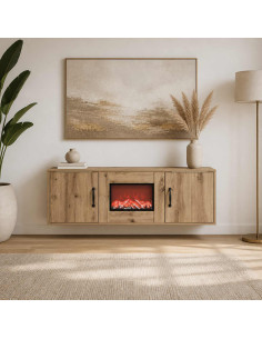 Caminetto elettrico Rovere Artigianale 110 x 30 x 36,5 cm