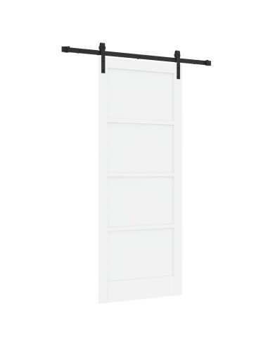 Porta scorrevole 86 x 211 cm Legno ingegnerizzato Bianco e Nero