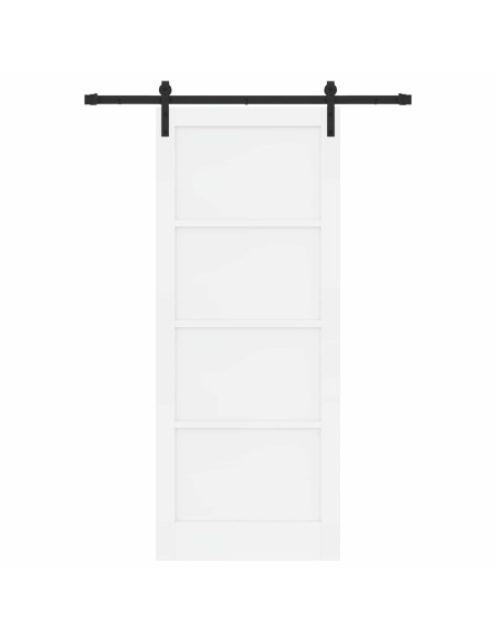 Porta scorrevole 86 x 211 cm Legno ingegnerizzato Bianco e Nero