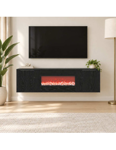 Caminetto elettrico Rovere Nero 140,5 x 30 x 39 cm