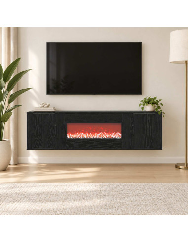 Caminetto elettrico Rovere Nero 140,5 x 30 x 39 cm