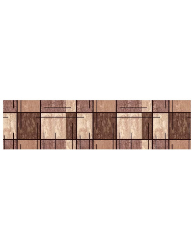 Tappeti per scale 15 pz 76 x 20 cm Marrone Poliestere