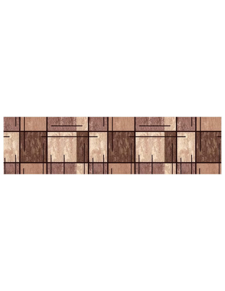 Tappeti per scale 15 pz 76 x 20 cm Marrone Poliestere