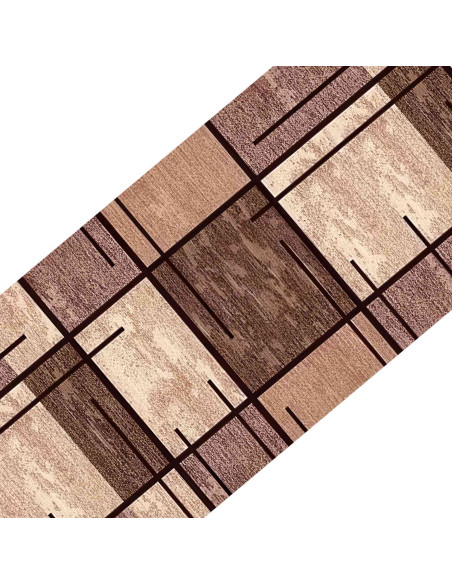 Tappeti per scale 15 pz 76 x 20 cm Marrone Poliestere