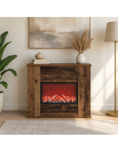 Caminetto elettrico Legno antico 47 x 18 x 48 cm