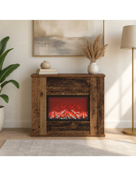 Caminetto elettrico Legno antico 47 x 18 x 48 cm