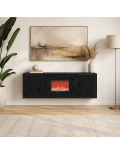 Caminetto elettrico Rovere Nero 110 x 30 x 36,5 cm