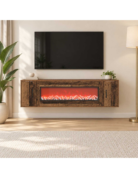 Caminetto elettrico Legno antico 155 x 30 x 44 cm