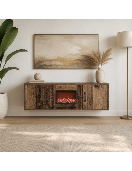 Caminetto elettrico Legno antico 110 x 30 x 36,5 cm