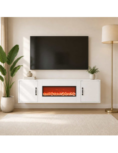 Caminetto elettrico Bianco 140,5 x 30 x 39 cm