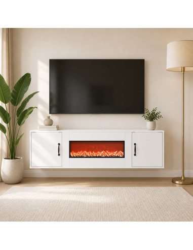 Caminetto elettrico Bianco 140,5 x 30 x 39 cm
