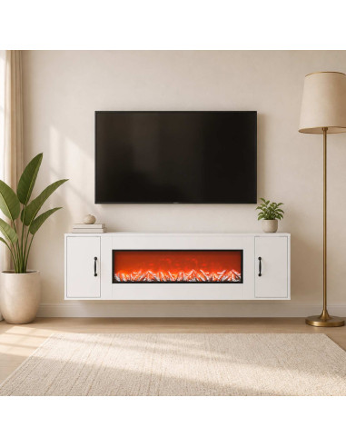 Caminetto elettrico Bianco 155 x 30 x 44 cm