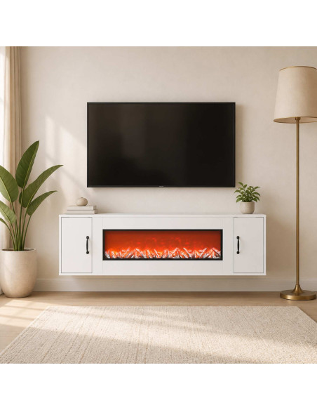 Caminetto elettrico Bianco 155 x 30 x 44 cm