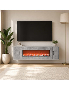 Caminetto elettrico Cemento 155 x 30 x 44 cm