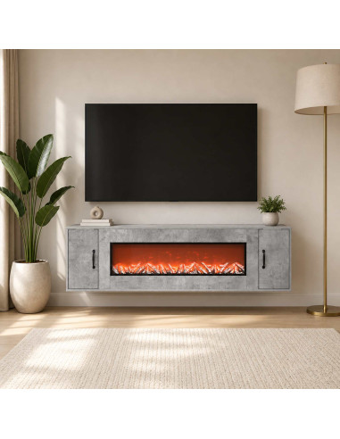Caminetto elettrico Cemento 155 x 30 x 44 cm