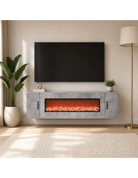 Caminetto elettrico Cemento 155 x 30 x 44 cm