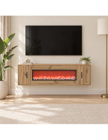 Caminetto elettrico Rovere Artigianale 155 x 30 x 44 cm