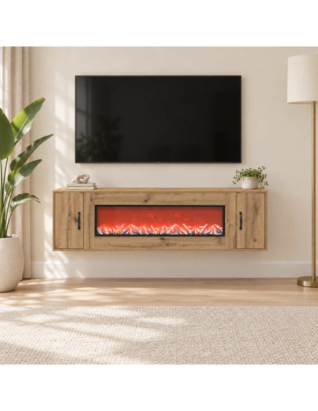 Caminetto elettrico Rovere Artigianale 155 x 30 x 44 cm
