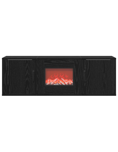 Caminetto elettrico Rovere Nero 110 x 30 x 36,5 cm